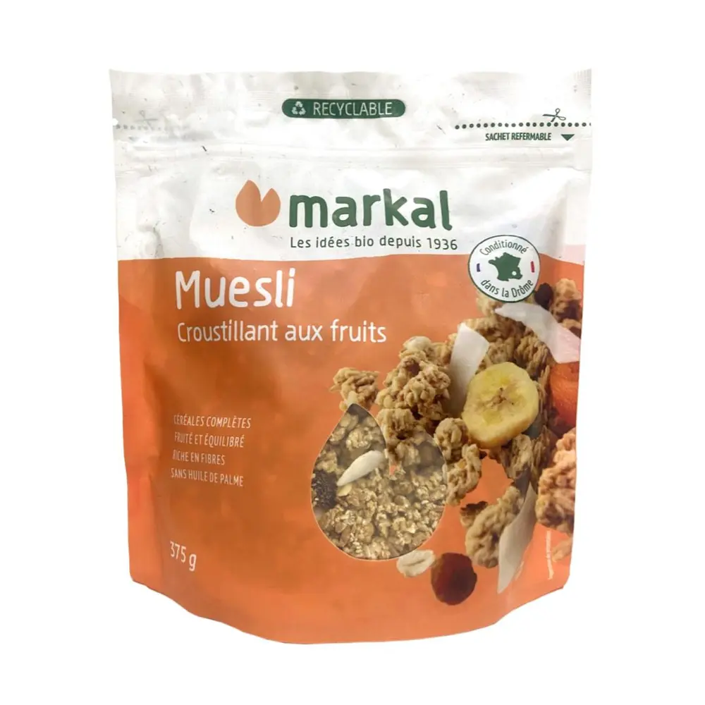 Ngũ Cốc Muesli Giòn Trái Cây Hữu Cơ, Organic Crunchy Fruit Muesli (375g) - MARKAL